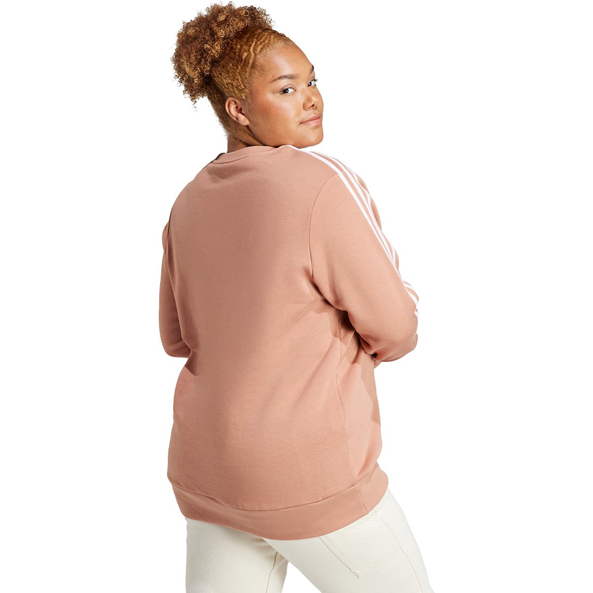 adidas Essentials 3-Stripes Fleece Plus Size Womens Sweatshirt
