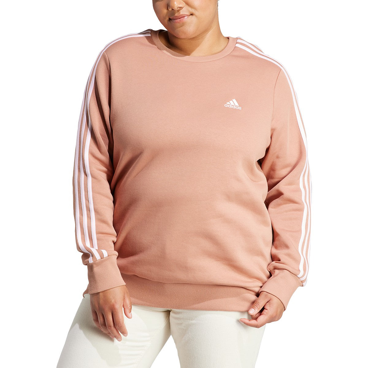 adidas Essentials 3-Stripes Fleece Plus Size Womens Sweatshirt
