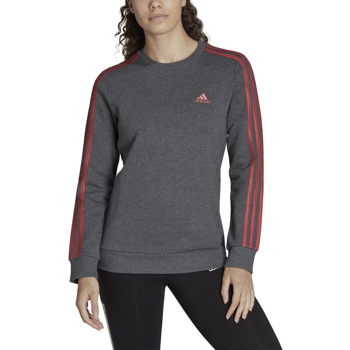 adidas Essentials 3-Stripes Womens Fleece Sweatshirt