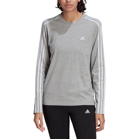 adidas Essentials 3 Stripe Long Sleeve Womens T-Shirt