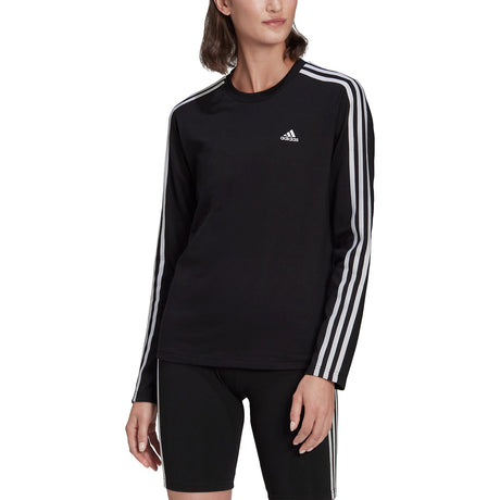 adidas Essentials 3 Stripe Long Sleeve Womens T-Shirt