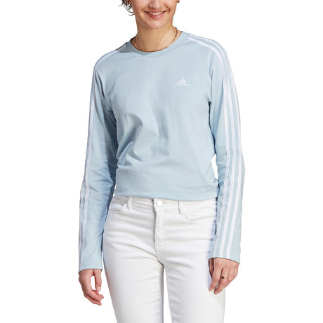 adidas Essentials 3 Stripe Long Sleeve Womens T-Shirt