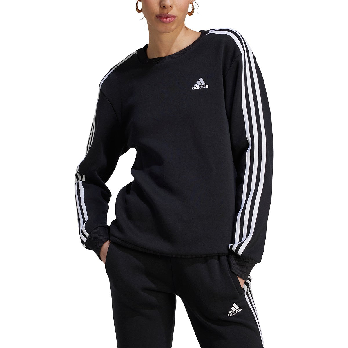 adidas Essentials 3 Stripes Fleece Womens Sweatshirt