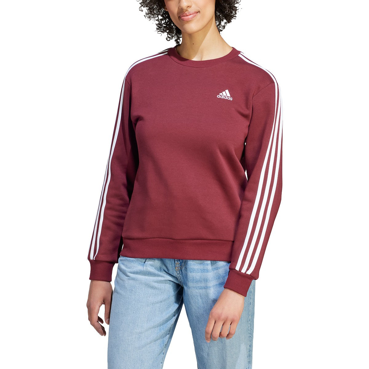 adidas Essentials 3 Stripes Fleece Womens Sweatshirt