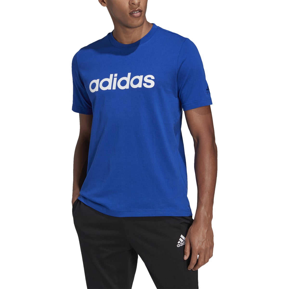 adidas Essentials Emroidered Linear Logo Mens T-Shirt
