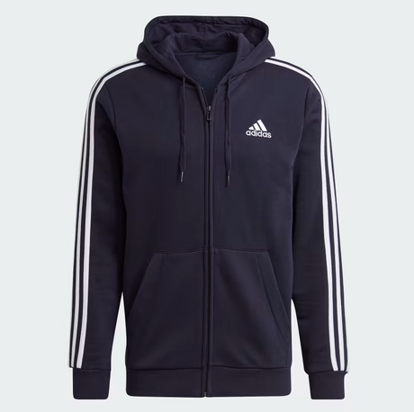 adidas Essentials Fleece 3-Stripes Full Zip Mens Hoodie Jacket