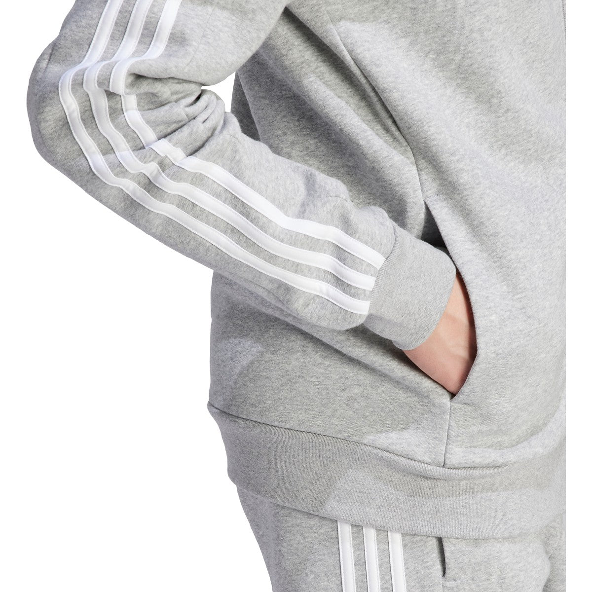 adidas Essentials Fleece 3-Stripes Full Zip Mens Hoodie Jacket