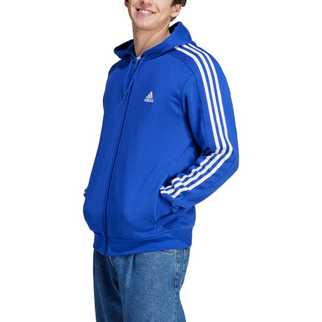 adidas Essentials Fleece 3-Stripes Full Zip Mens Hoodie Jacket