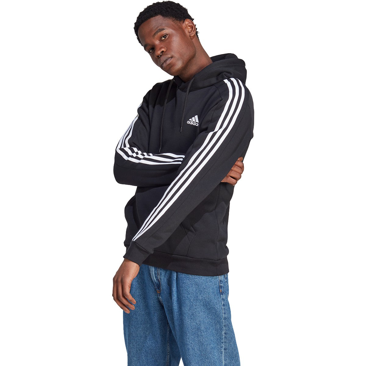 adidas Essentials Fleece 3-Stripes Mens Hoodie