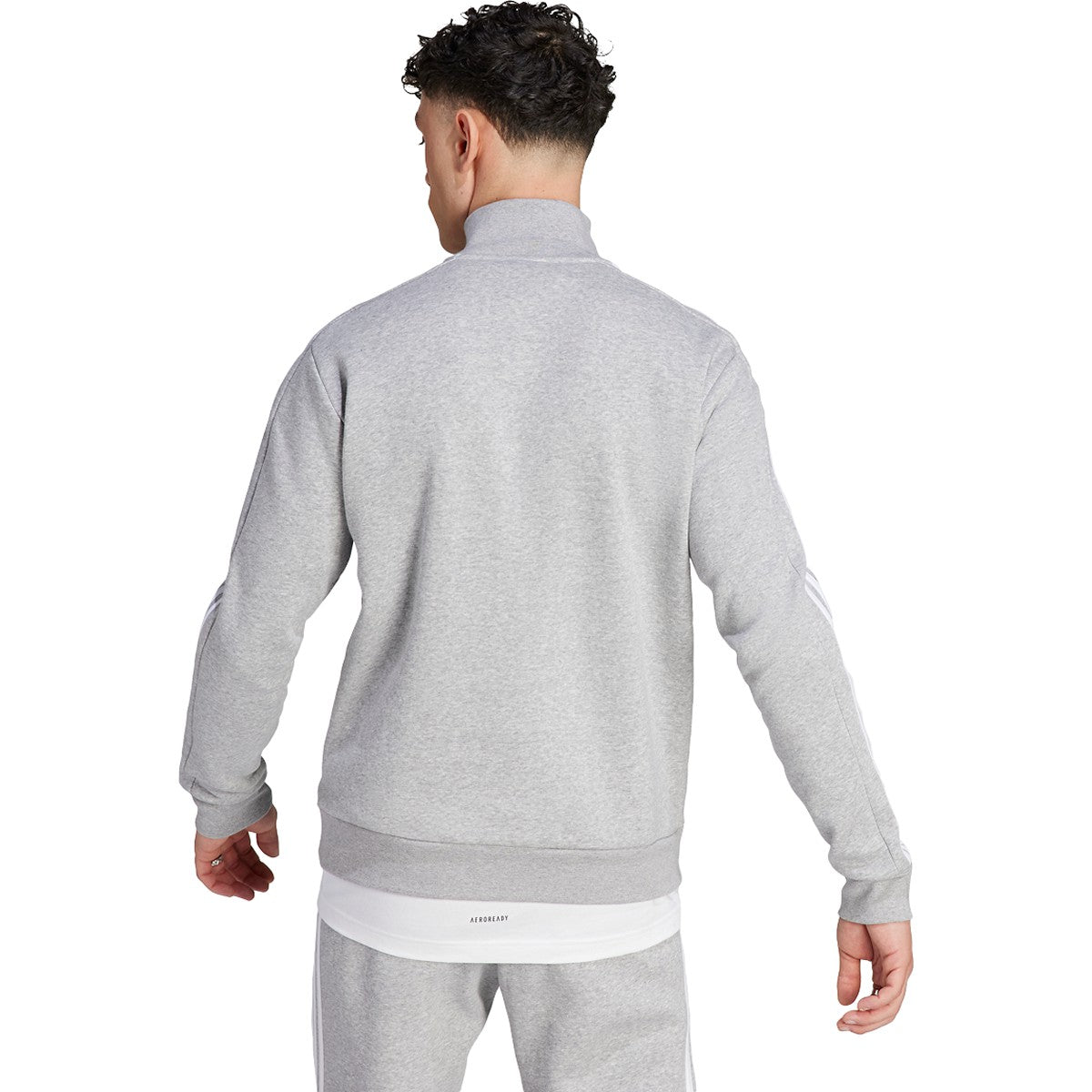 adidas Essentials Fleece 3 Stripes Quarter Zip Mens Pullover