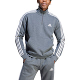adidas Essentials Fleece 3 Stripes Quarter Zip Mens Pullover