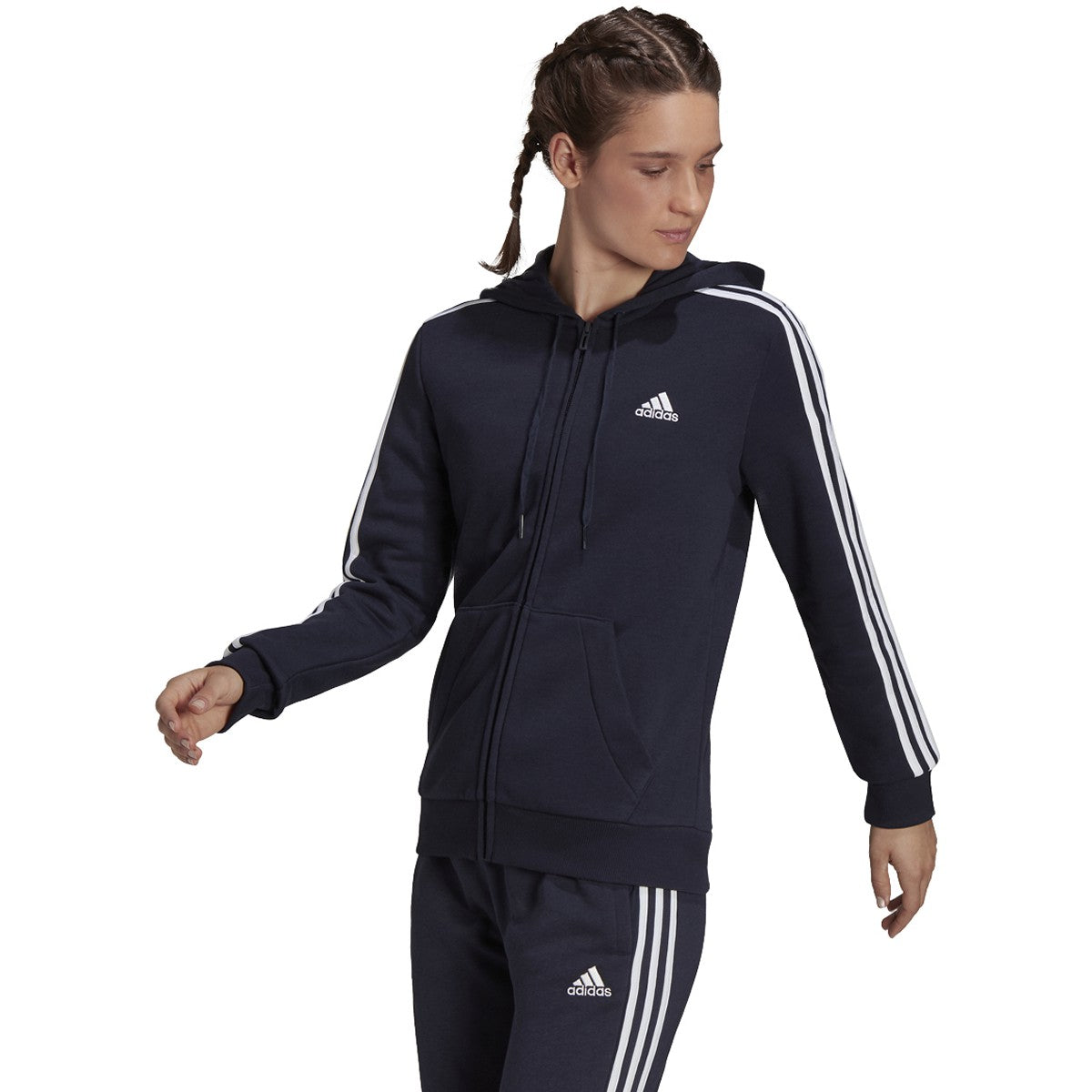 adidas Essentials Full Zip Hoodie - Womens Casual