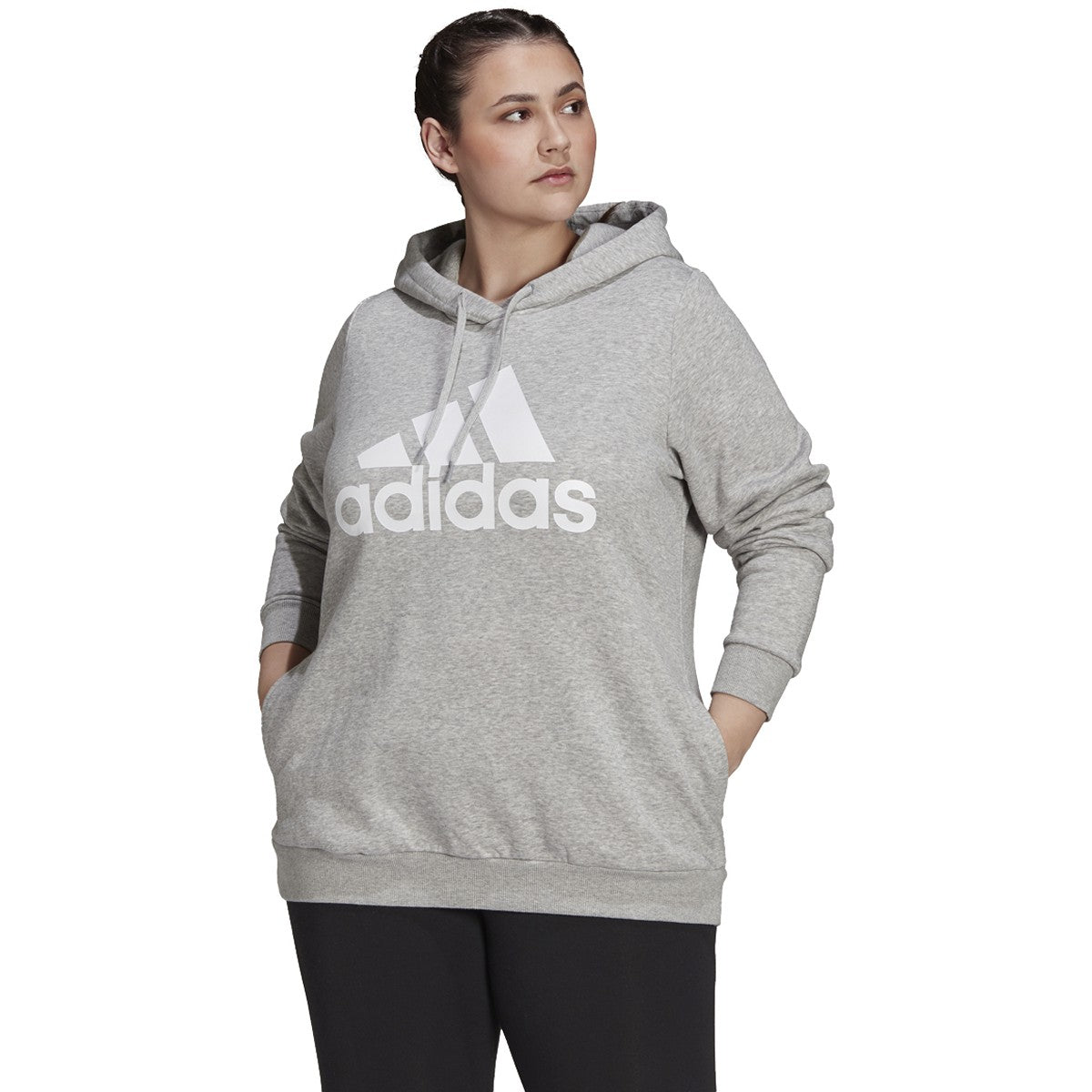 adidas Essentials Womens Plus Size Hoodie with Logo