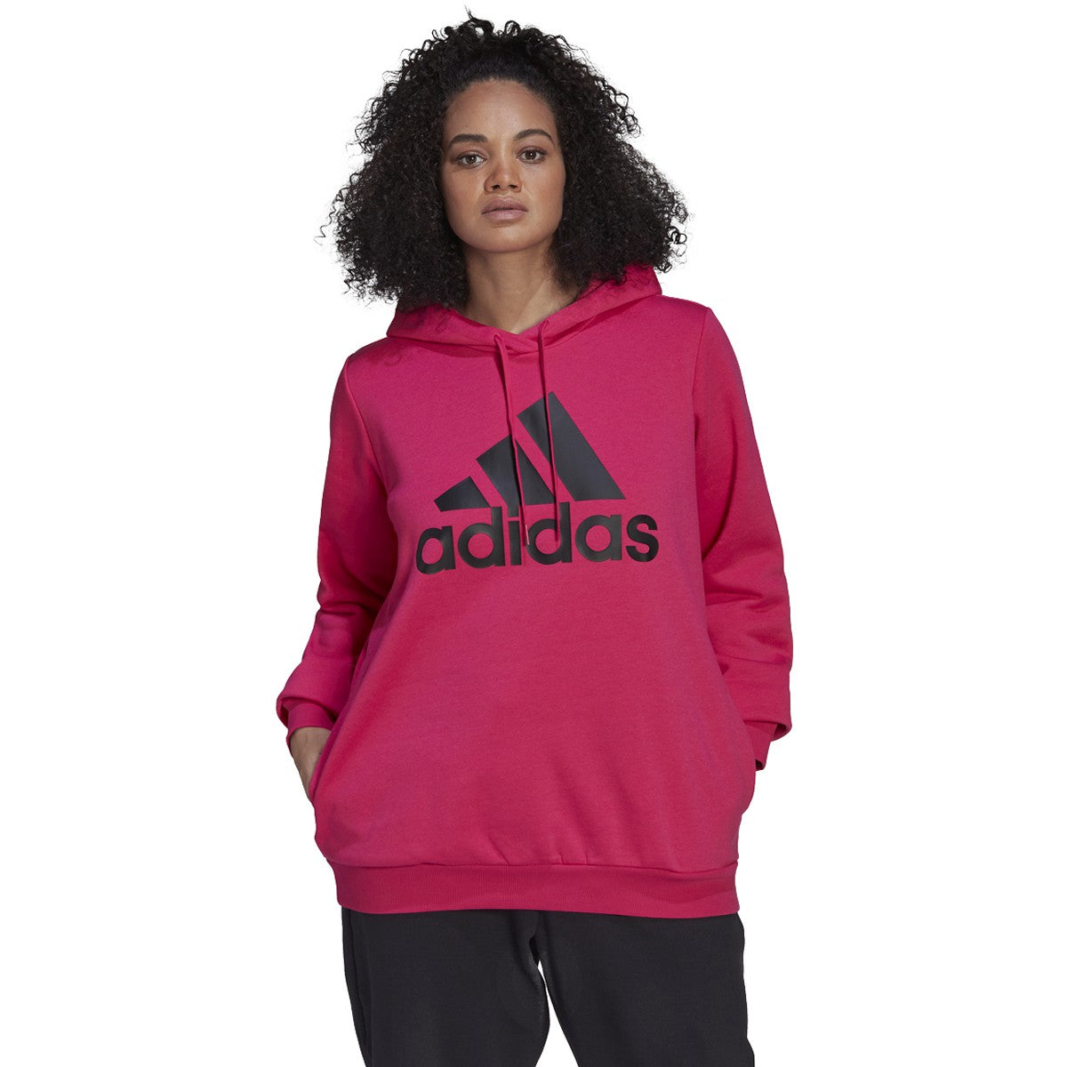 adidas Essentials Womens Plus Size Hoodie with Logo