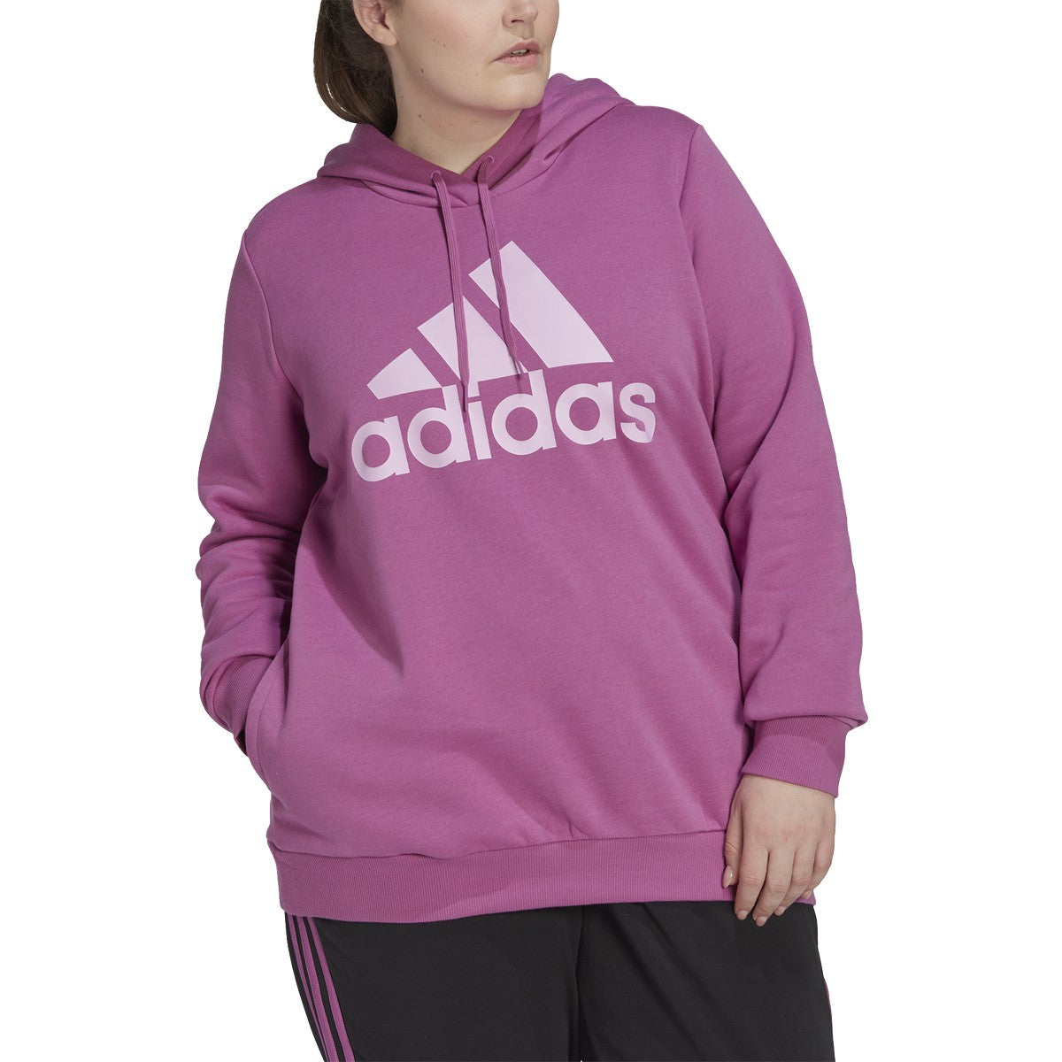 adidas Essentials Womens Plus Size Hoodie with Logo