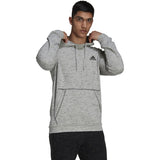 adidas Essentials Melange Embroidered Small Logo Hoodie - Mens Casual
