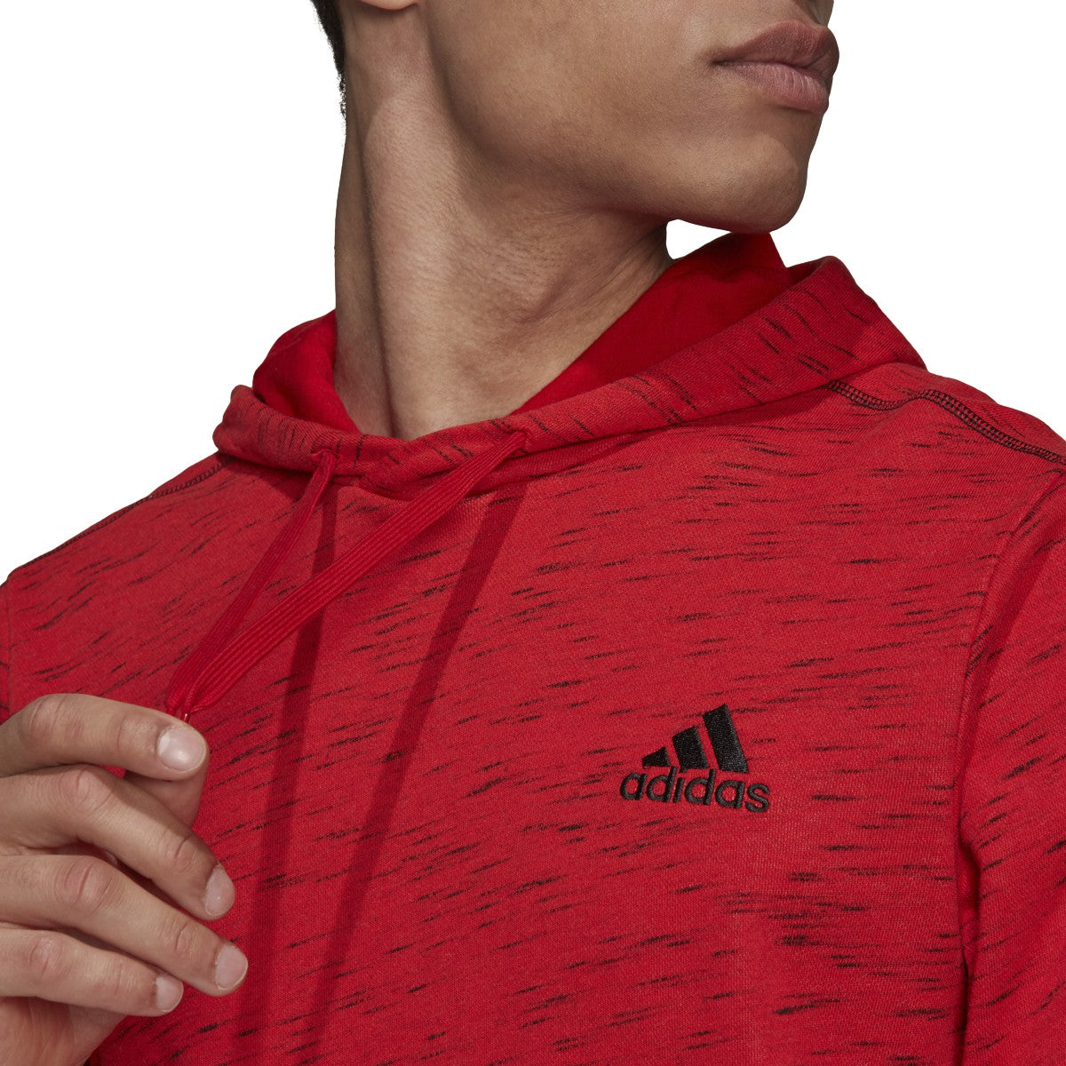 adidas Essentials Melange Embroidered Small Logo Hoodie - Mens Casual