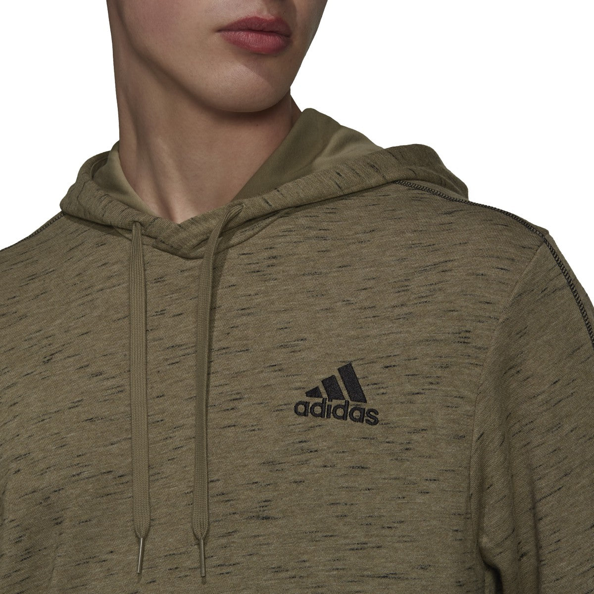 adidas Essentials Melange Embroidered Small Logo Hoodie - Mens Casual