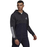 adidas Essentials Mens Full-Zip Hoodie with Colorblock