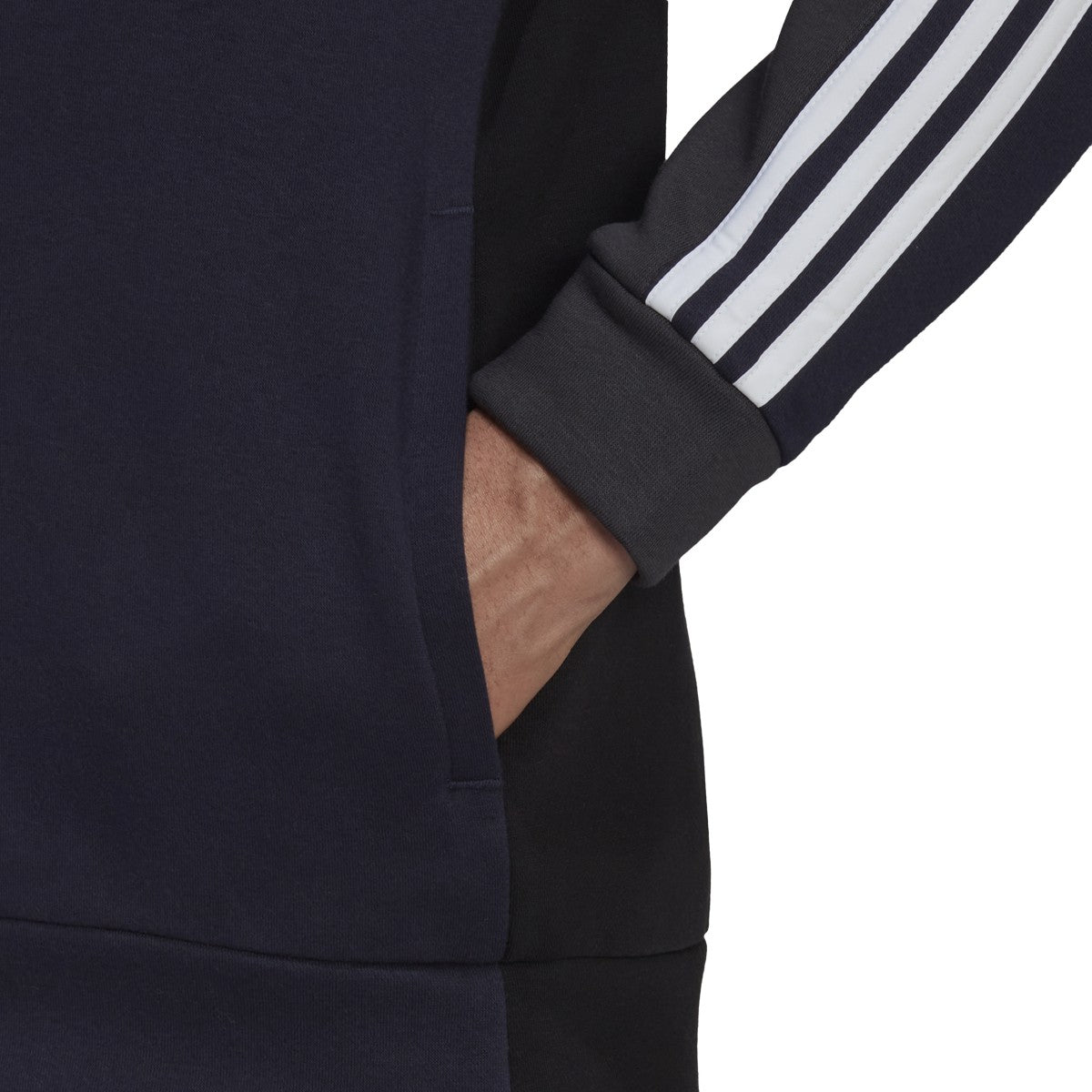 adidas Essentials Mens Full-Zip Hoodie with Colorblock