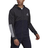 adidas Essentials Mens Full-Zip Hoodie with Colorblock