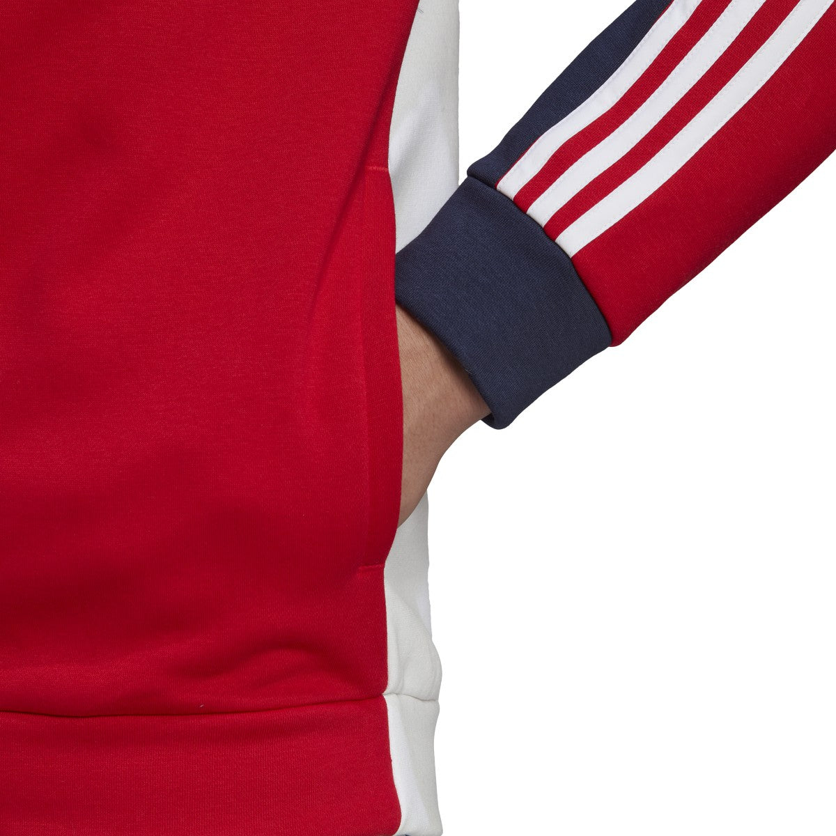 adidas Essentials Mens Full-Zip Hoodie with Colorblock