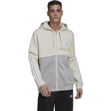 adidas Essentials Mens Full-Zip Hoodie with Colorblock