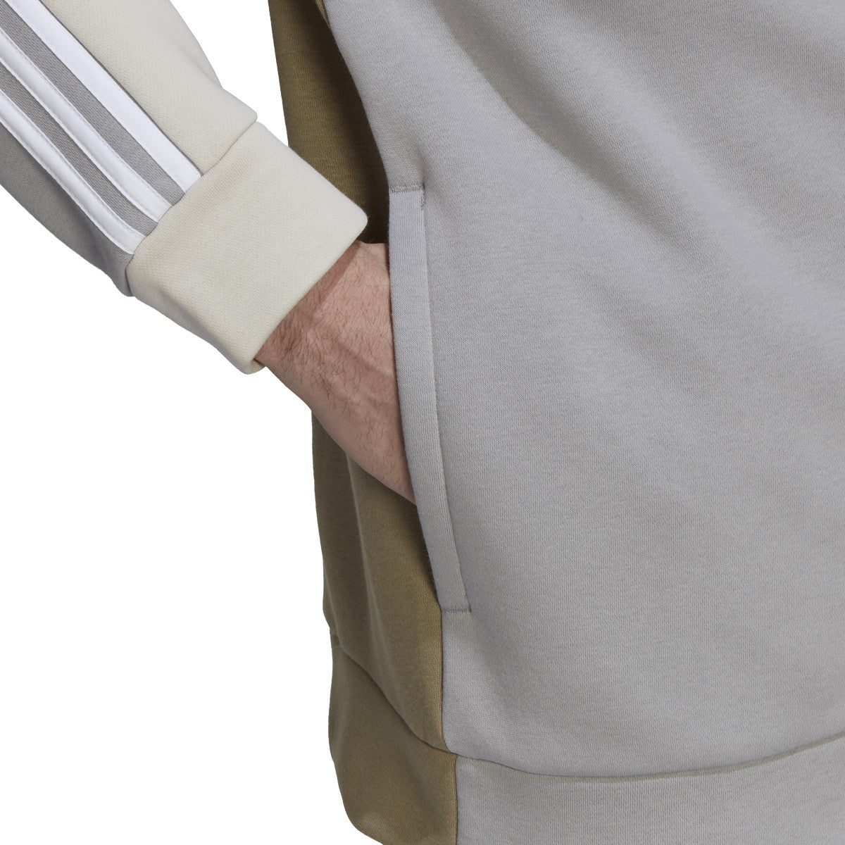 adidas Essentials Mens Full-Zip Hoodie with Colorblock