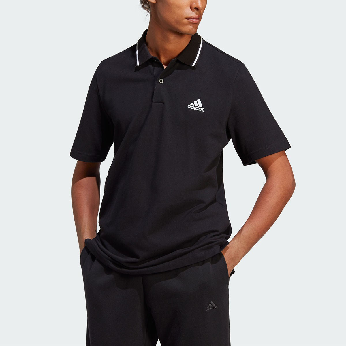 adidas Mens Essentials Pique Small Logo Polo Shirt