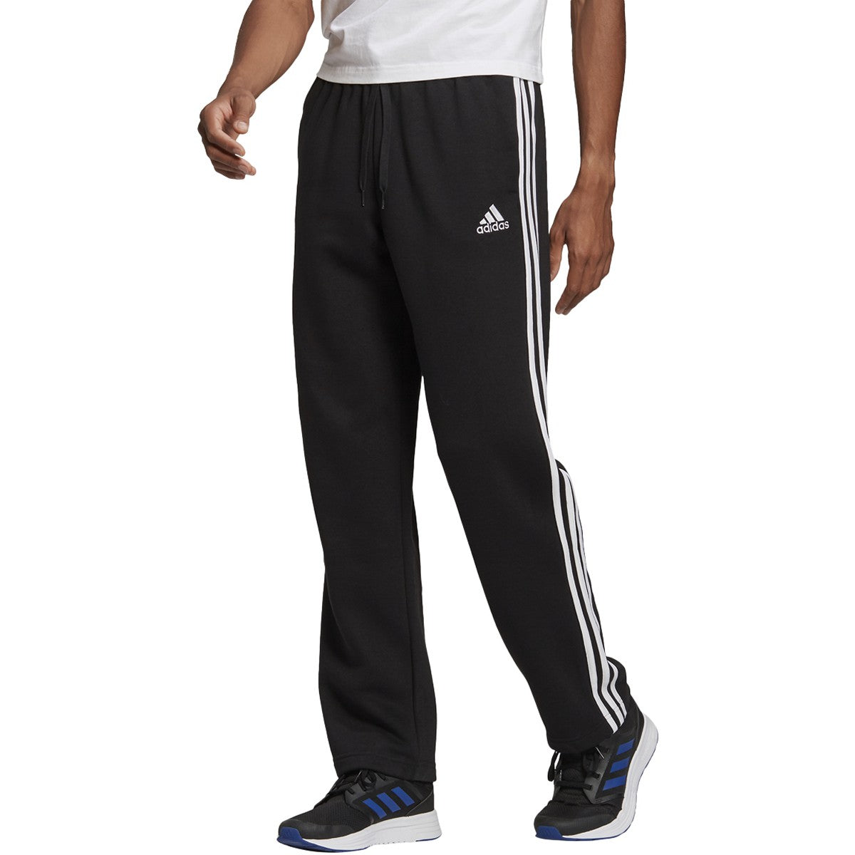adidas Essentials Open Hem 3 Stripes Pant - Mens Casual