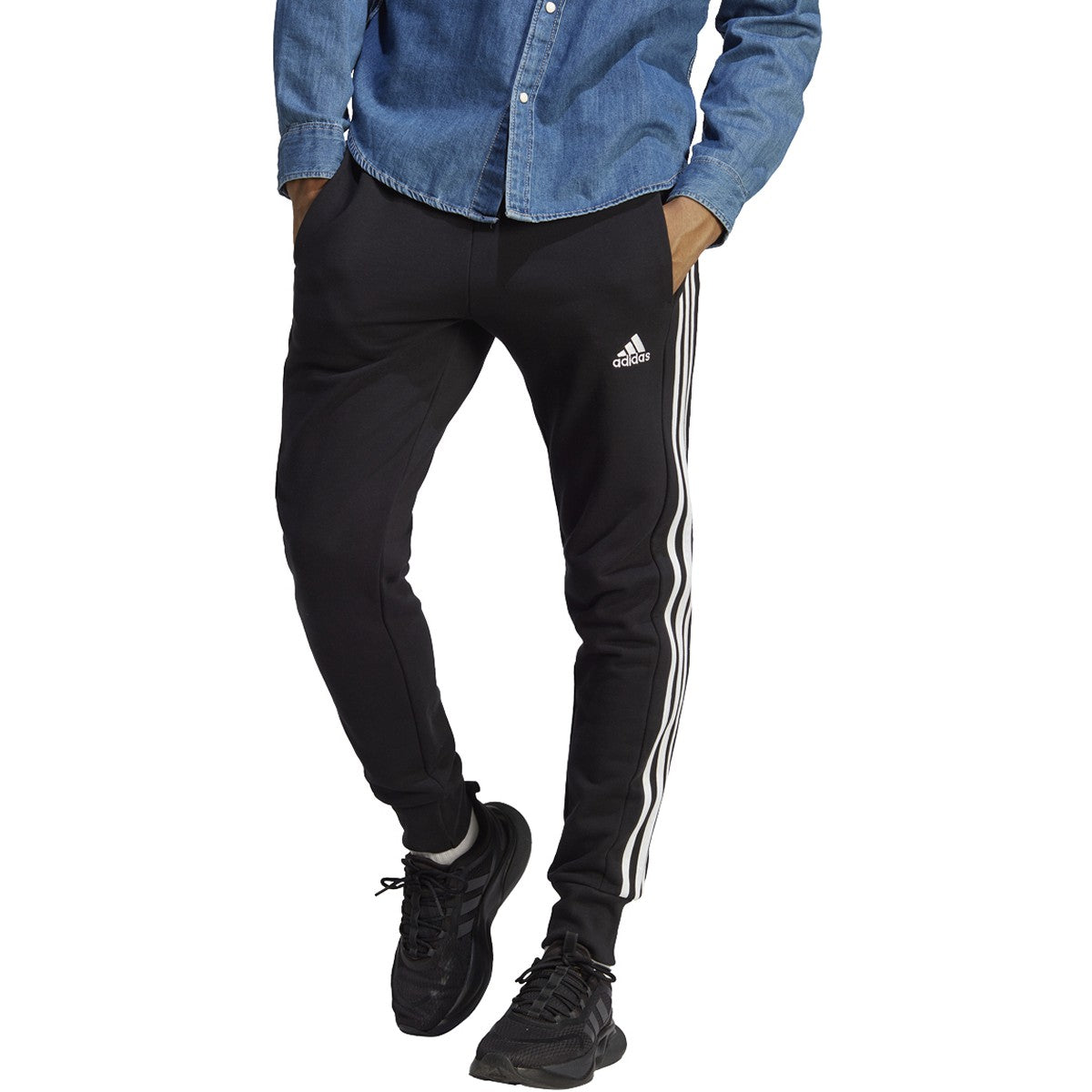 adidas Essentials Tapered Cuff 3 Stripes Mens Pants