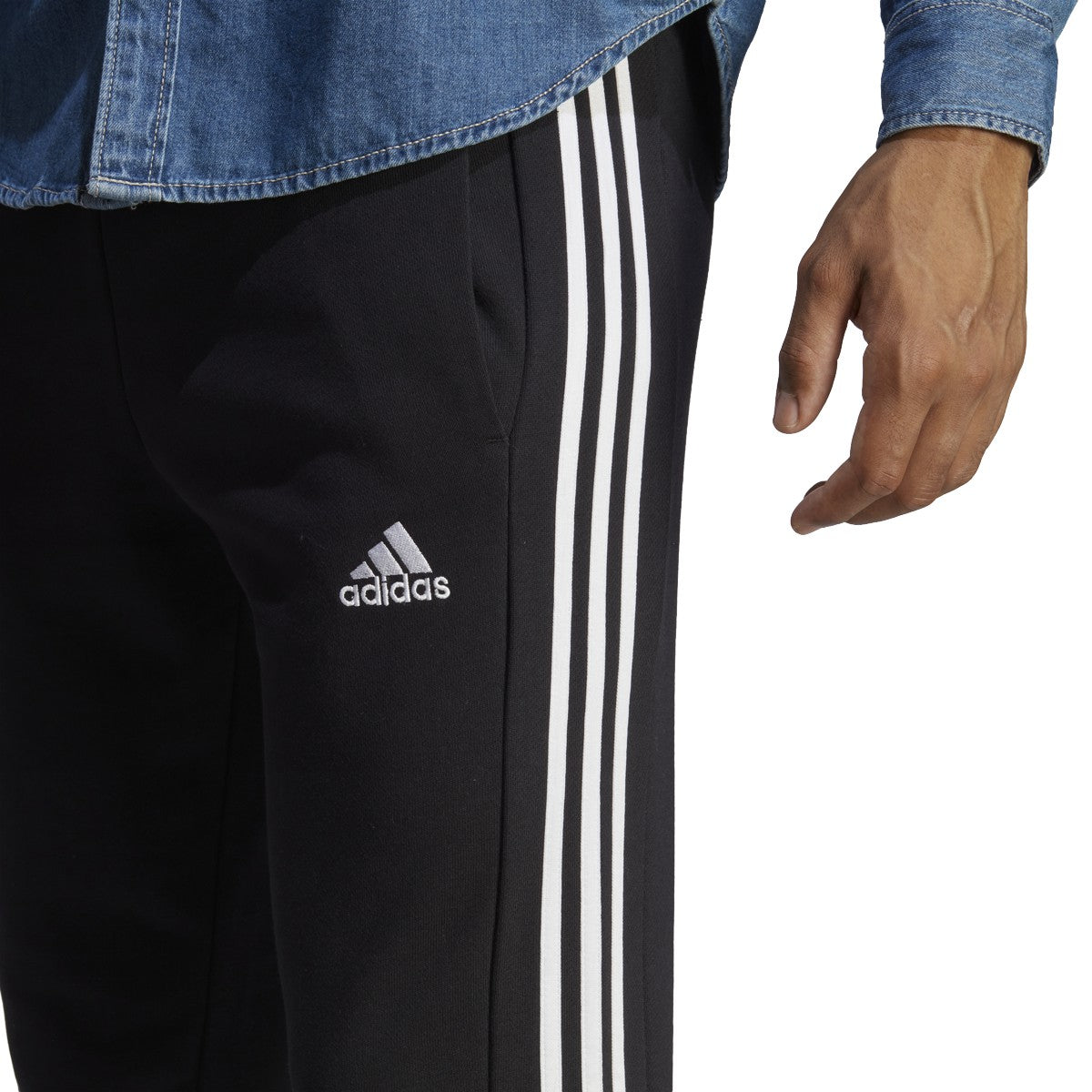 adidas Essentials Tapered Cuff 3 Stripes Mens Pants