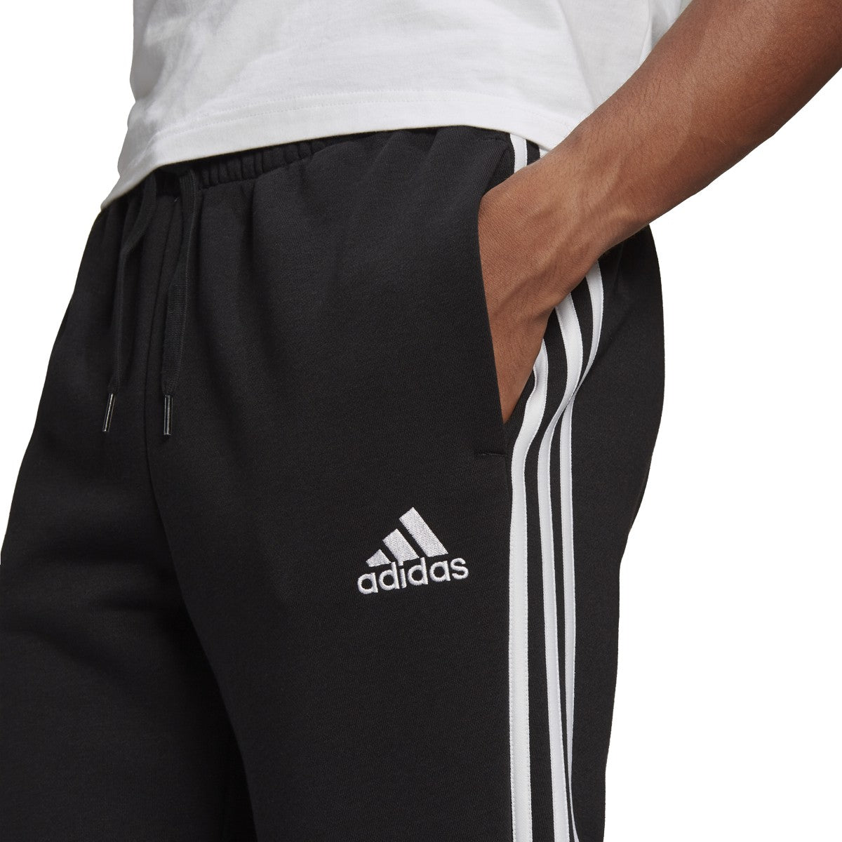 adidas Essentials Tapered Elastic Cuff 3-Stripes Pants - Mens Casual