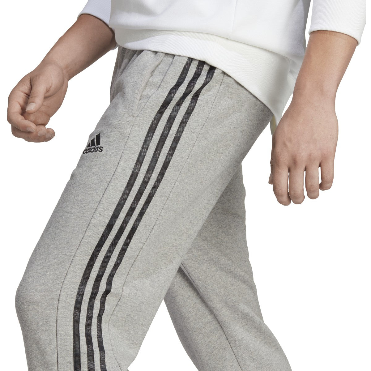 adidas Essentials Tapered Elastic Cuff 3 Stripe Mens Pants