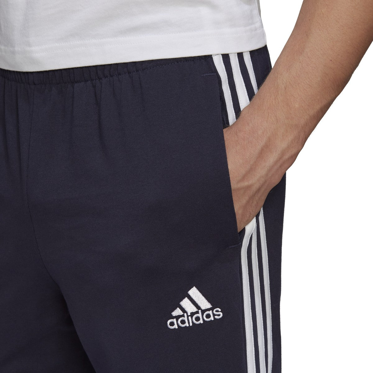 adidas Essentials Tapered Open Hem 3 Stripes Pant - Mens Casual