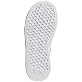 adidas Grand Court 2.0 Elastic Lace Kids Tennis Shoes in White and Pink