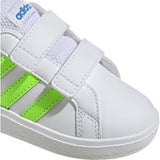 adidas Grand Court 2.0 Infant Tennis Shoes in White and Green