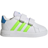 adidas Grand Court 2.0 Infant Tennis Shoes in White and Green