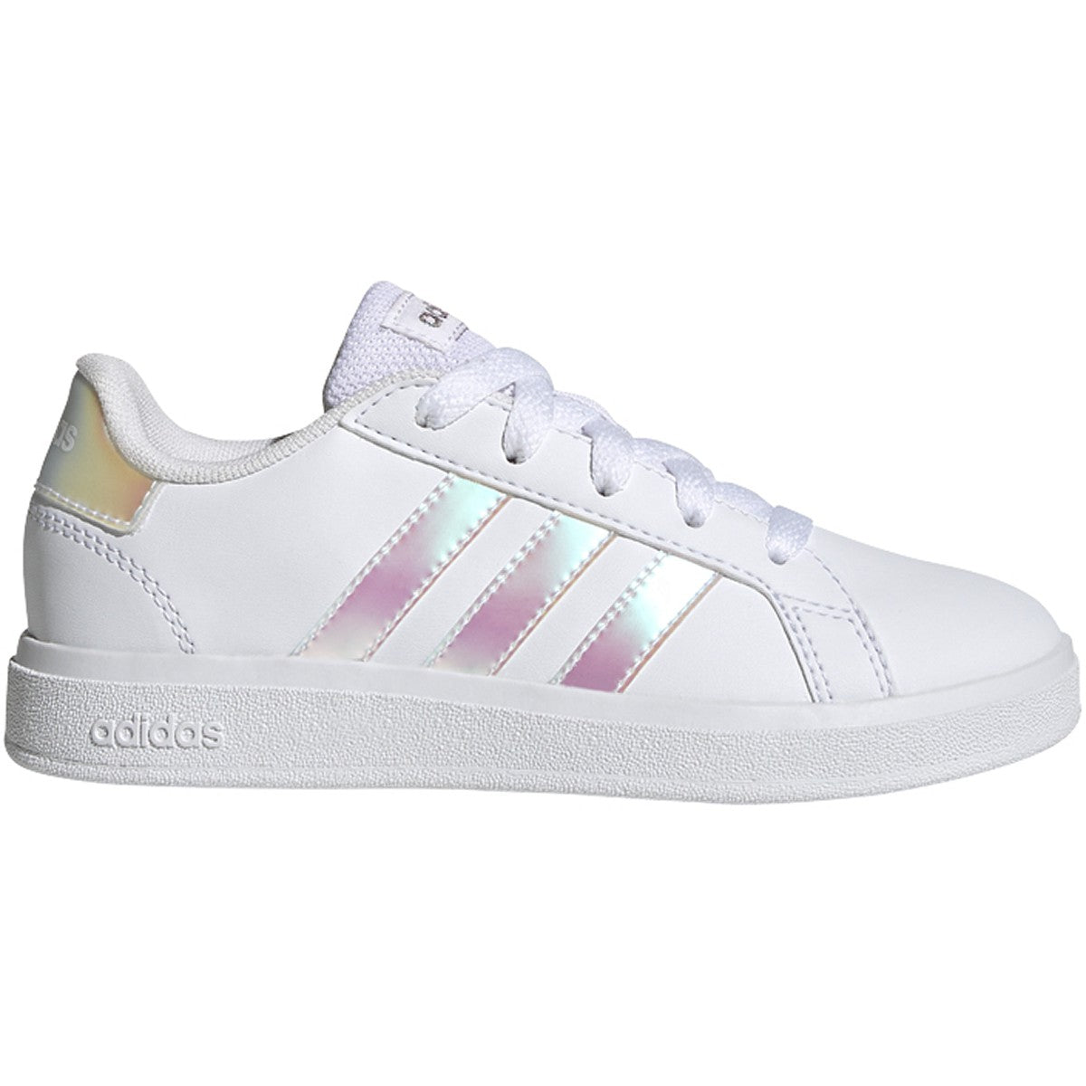 adidas Grand Court 2.0 Kids Tennis Shoes with Iridescent