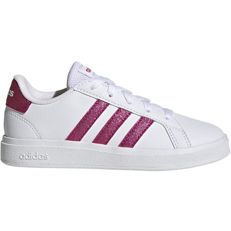 adidas Grand Court 2.0 Kids Tennis Shoes with Pink Glitter