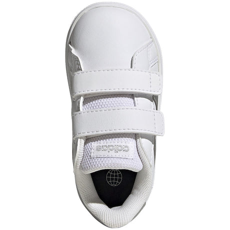 adidas Grand Court 2.0 Toddler Tennis Shoes with Silver Stripes