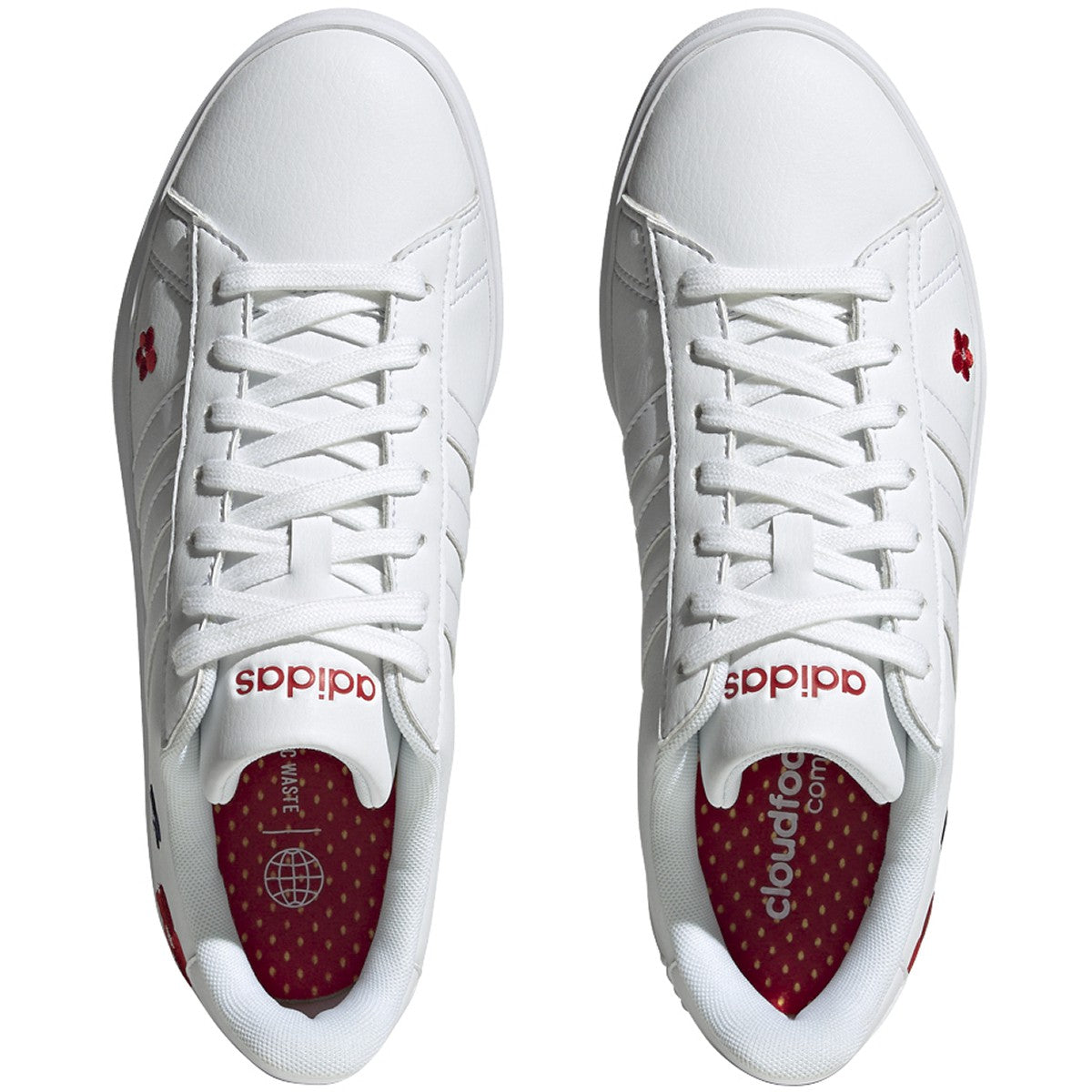 adidas Grand Court 2.0 Womens Tennis Shoes with Flower Print