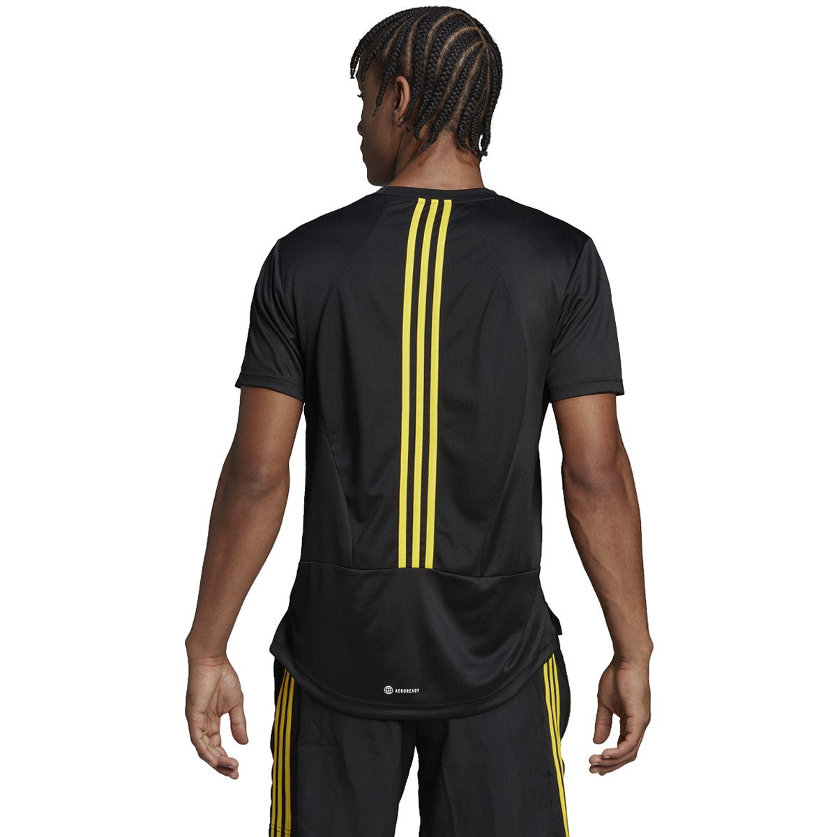 adidas HIIT Back 3 Stripes Mens Training Tee