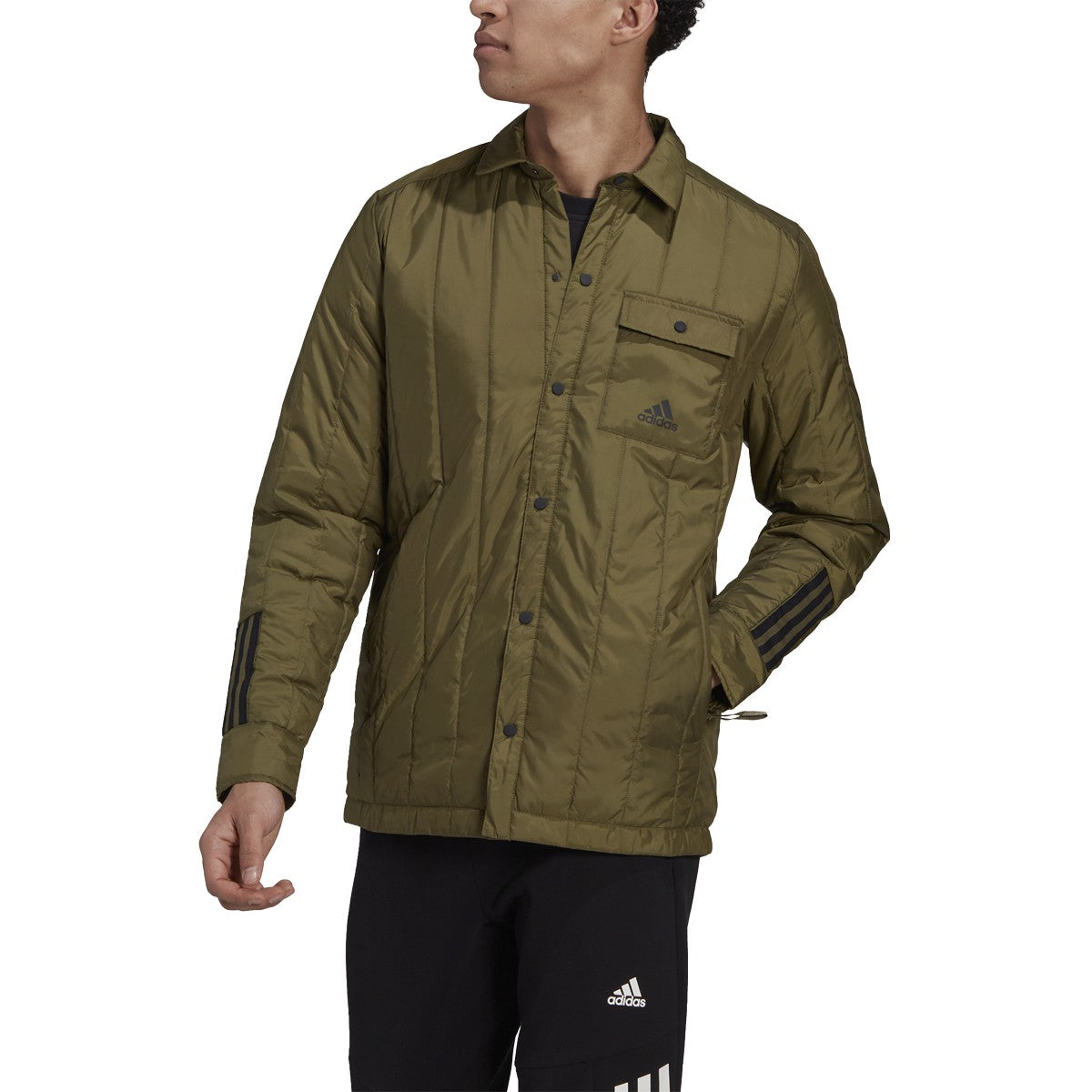 adidas Itavic 3-Stripe Lite Shirt Jacket - Mens Outdoor