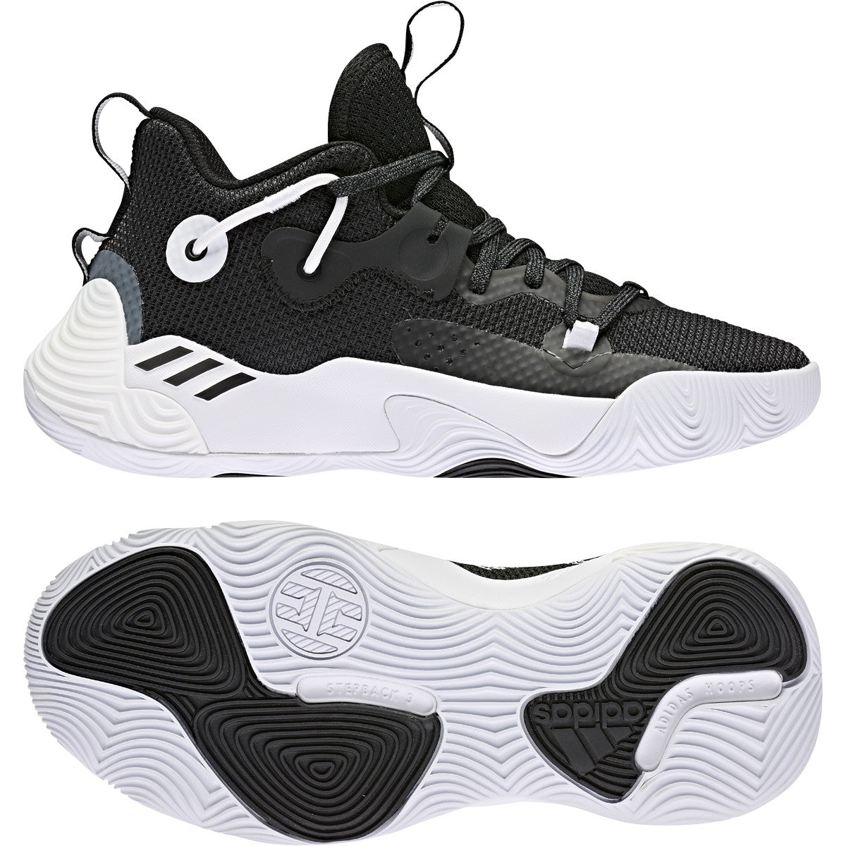 adidas James Harden Stepback 3 Youth Basketball Shoes in Black