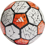 adidas Lionel Messi Club Soccer Ball in White Black and Solar Red