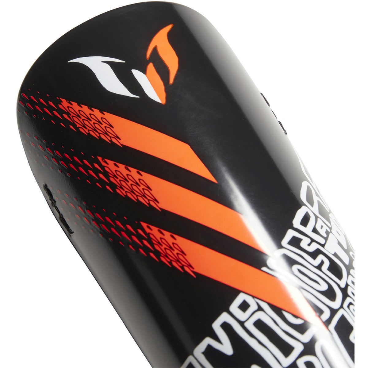 adidas Lionel Messi Match Youth Soccer Shin Guards in Black and Solar Red