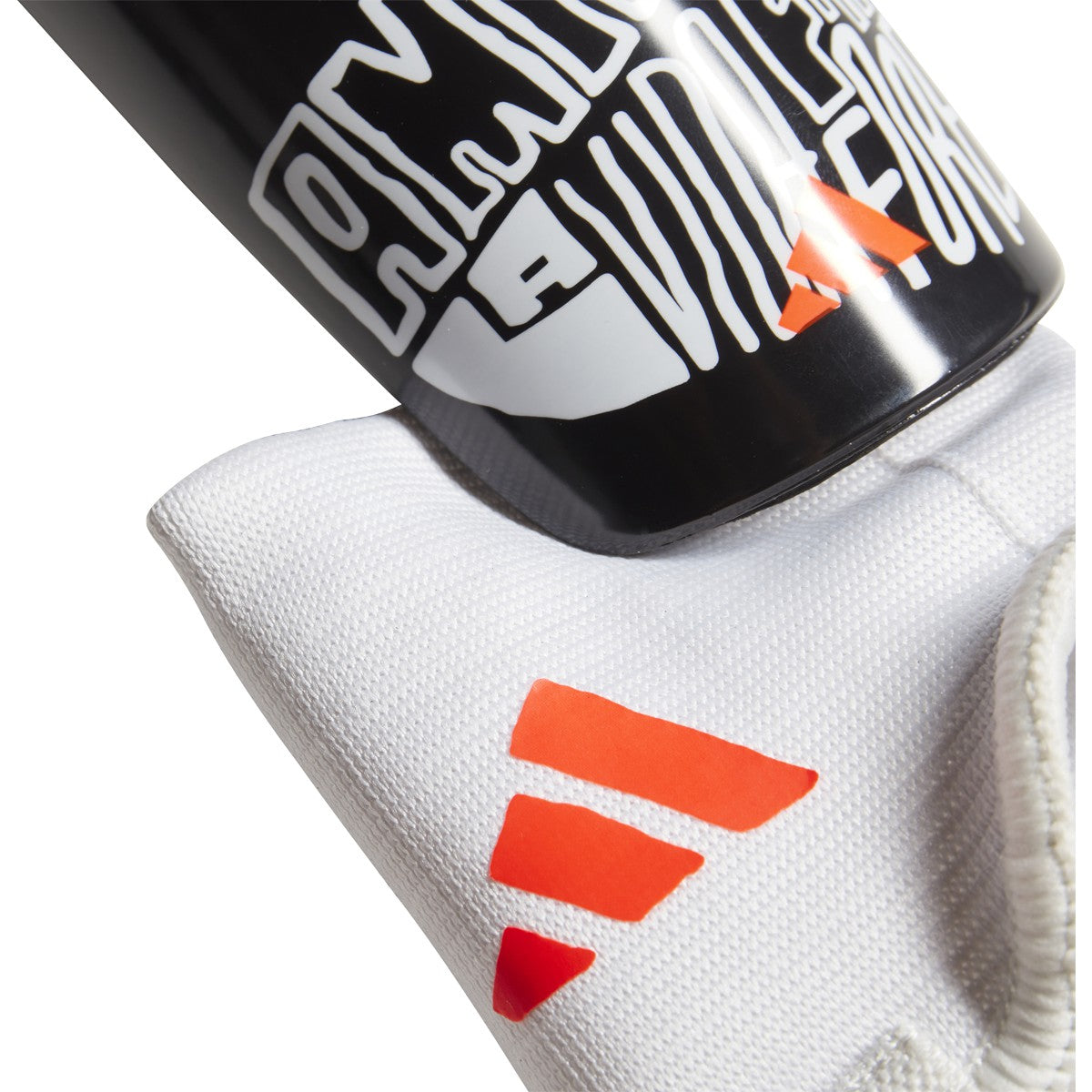 adidas Lionel Messi Match Youth Soccer Shin Guards in Black and Solar Red