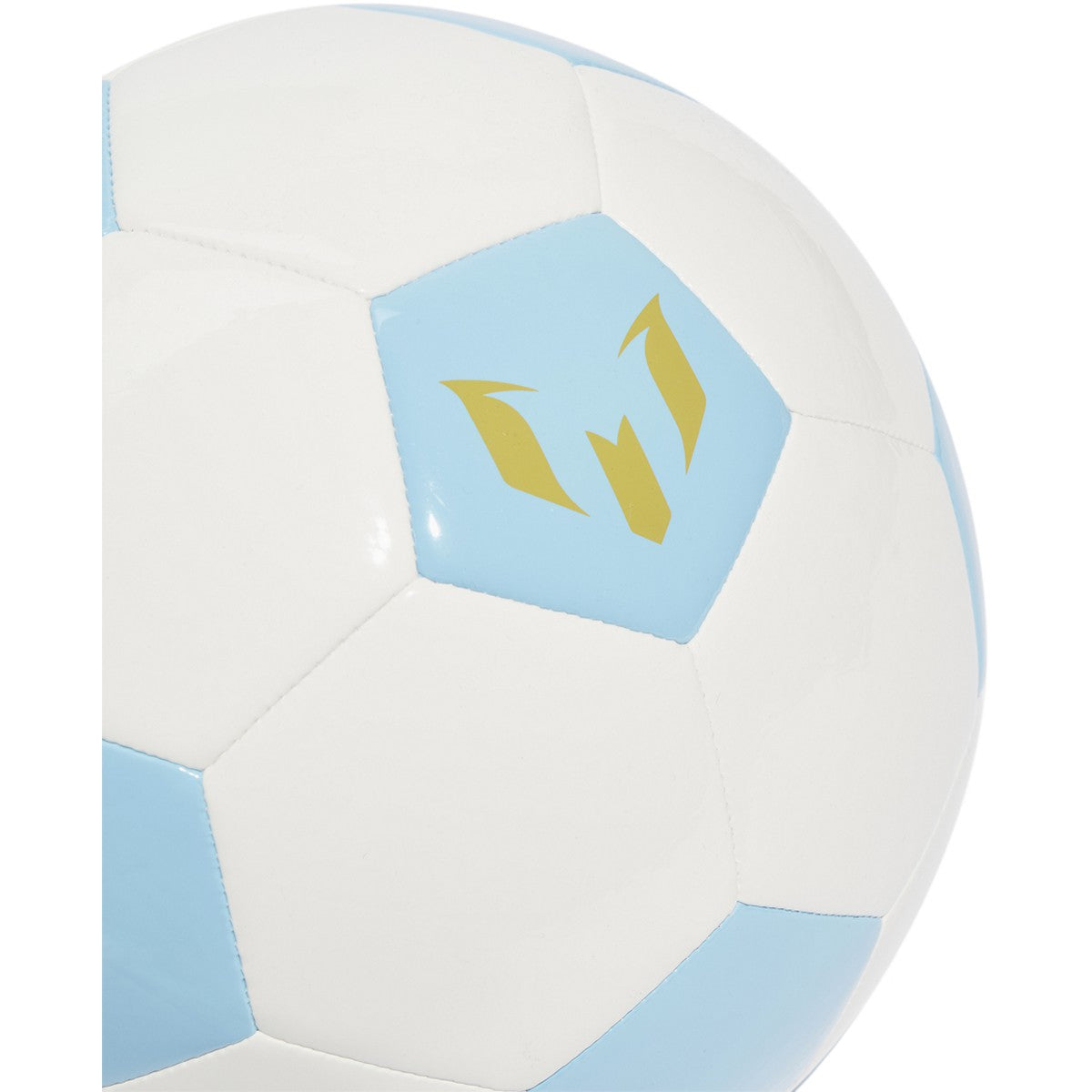 adidas Lionel Messi Club Soccer Ball in White and Clear Blue