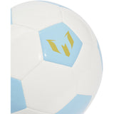 adidas Lionel Messi Club Soccer Ball in White and Clear Blue